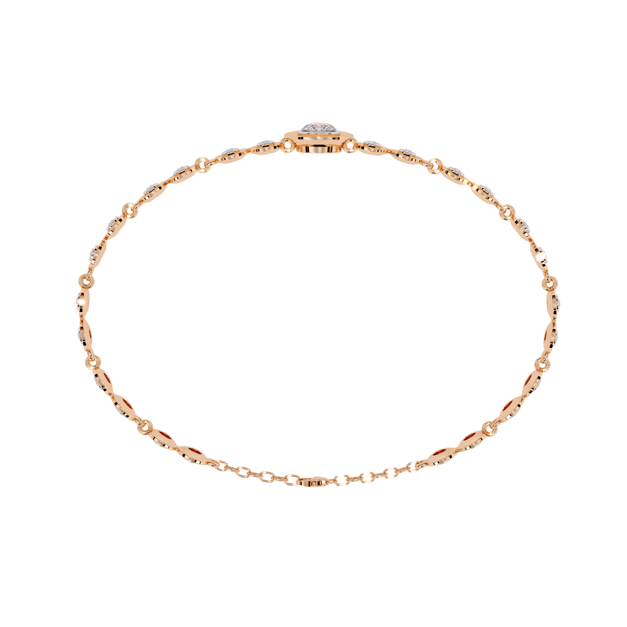 Minimalist Bezel Set Round Diamond Bracelet