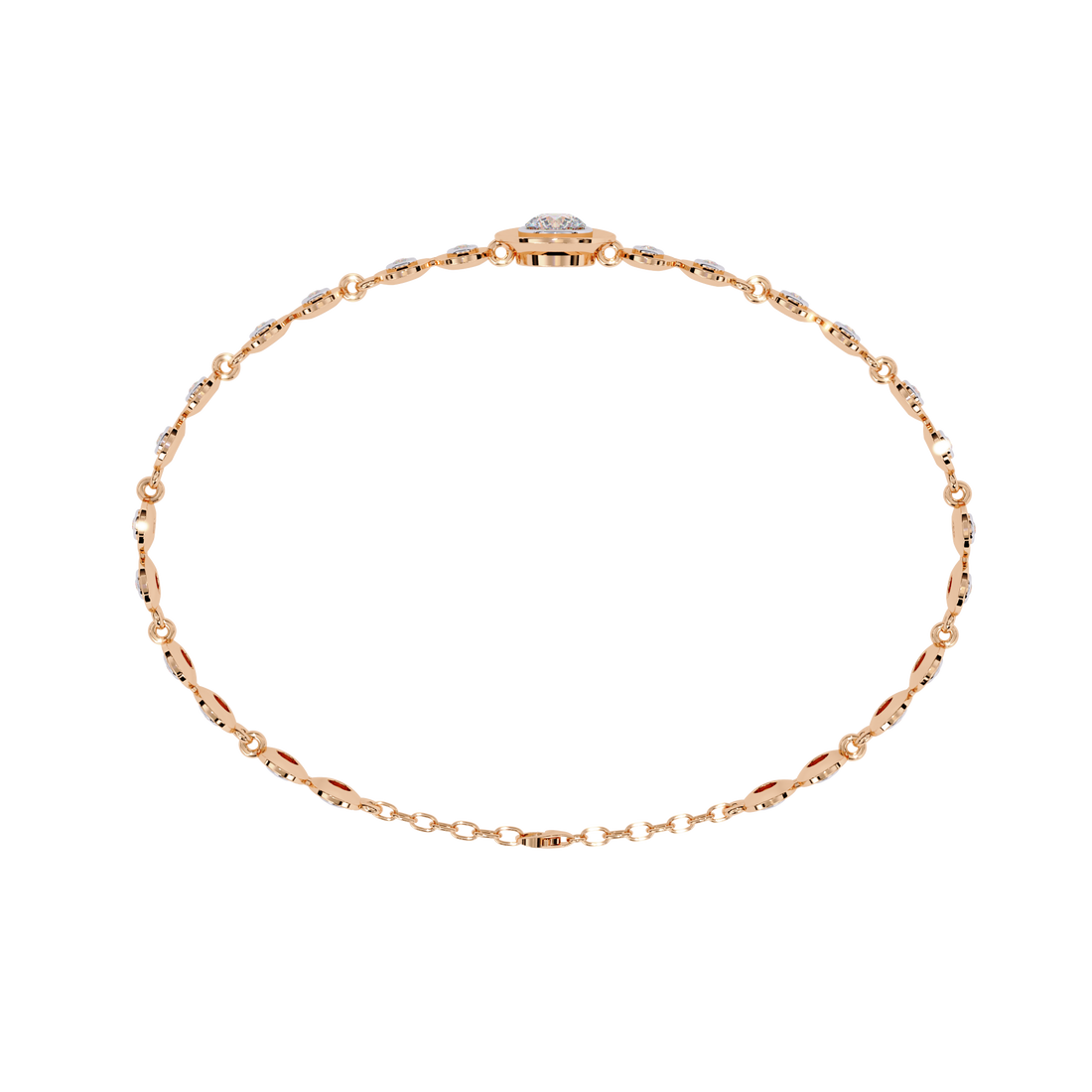 Minimalist Bezel Set Round Diamond Bracelet