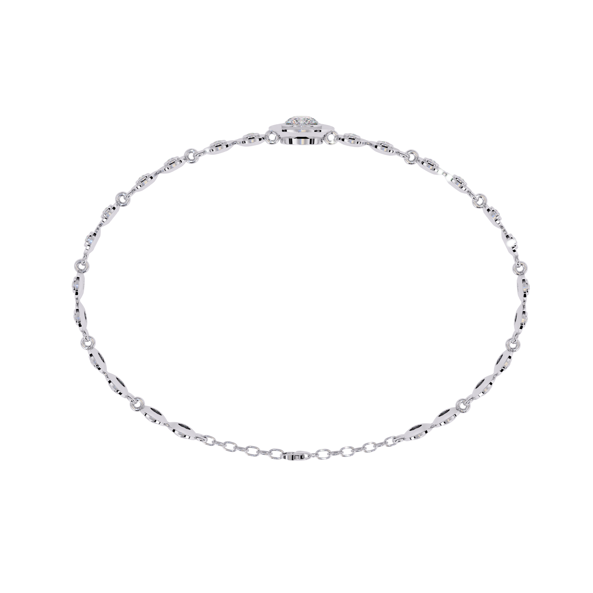 Minimalist Bezel Set Round Diamond Bracelet
