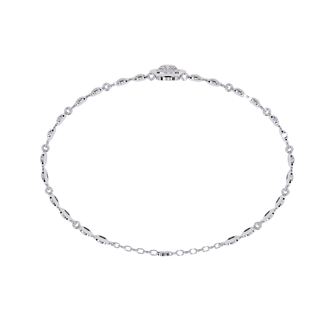 Minimalist Bezel Set Round Diamond Bracelet
