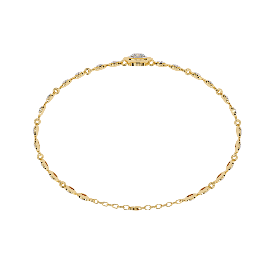 Minimalist Bezel Set Round Diamond Bracelet