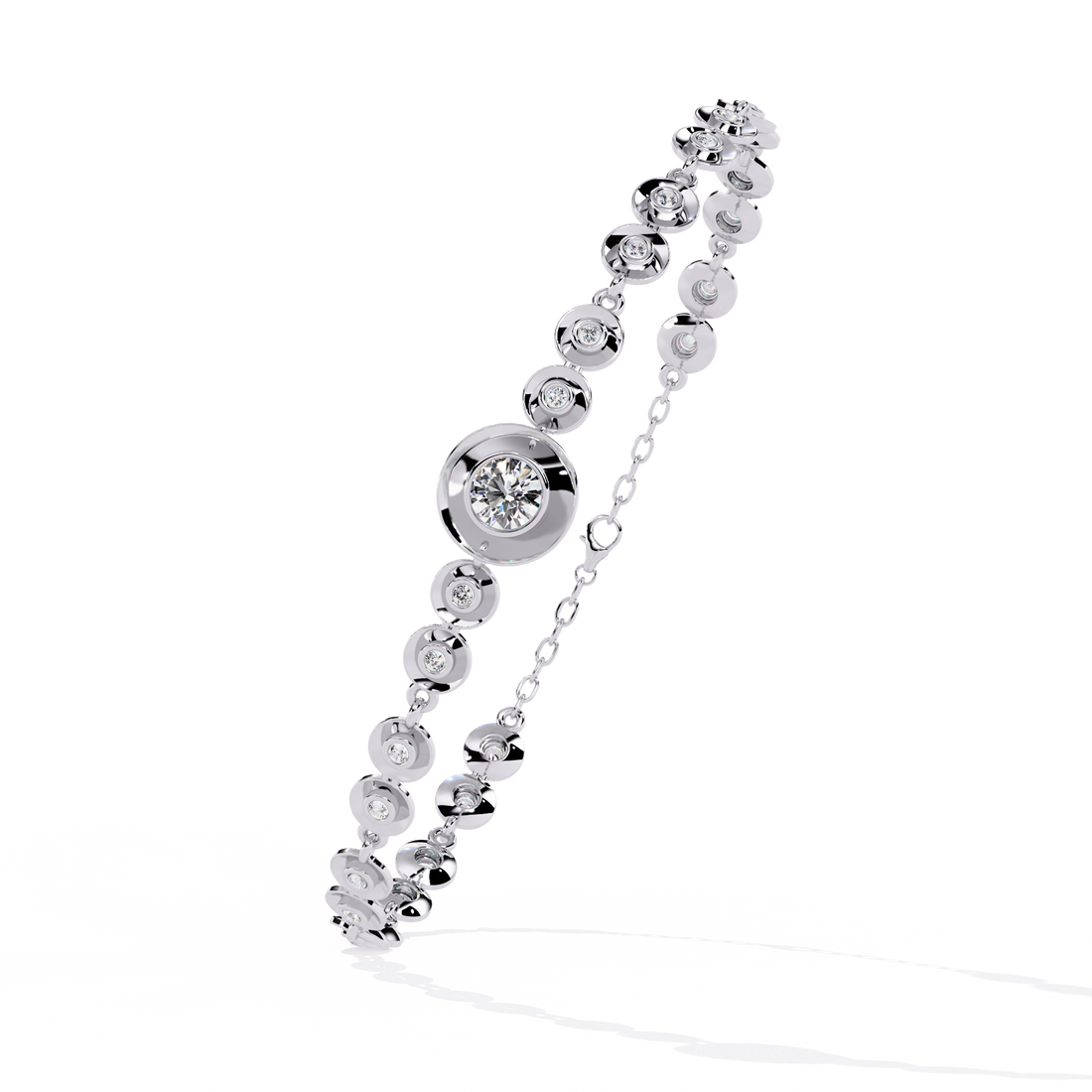 Minimalist Bezel Set Round Diamond Bracelet