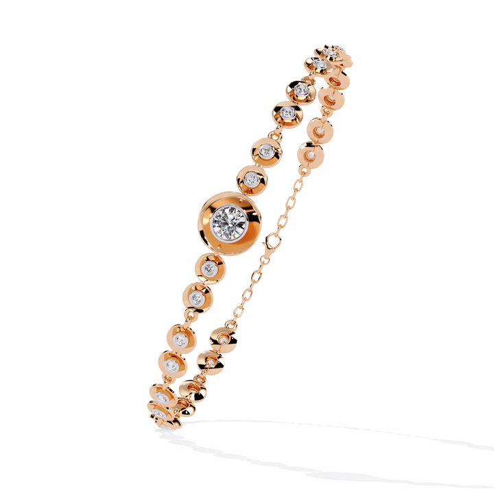 Minimalist Bezel Set Round Diamond Bracelet