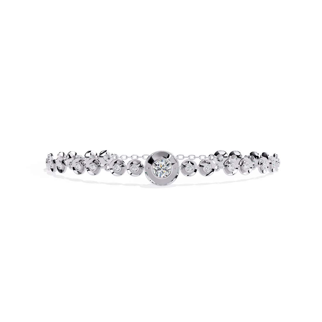 Minimalist Bezel Set Round Diamond Bracelet