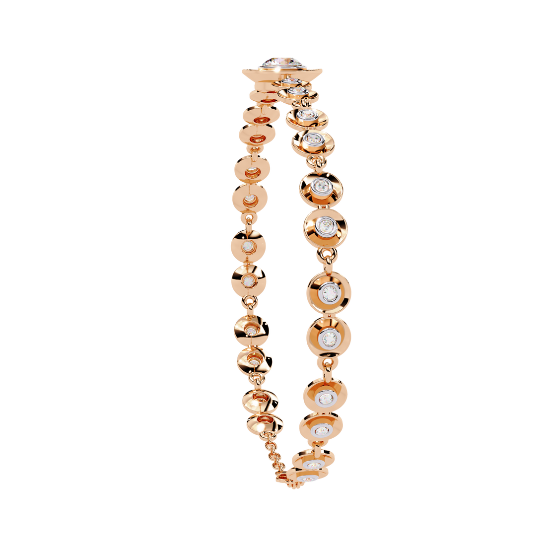 Minimalist Bezel Set Round Diamond Bracelet