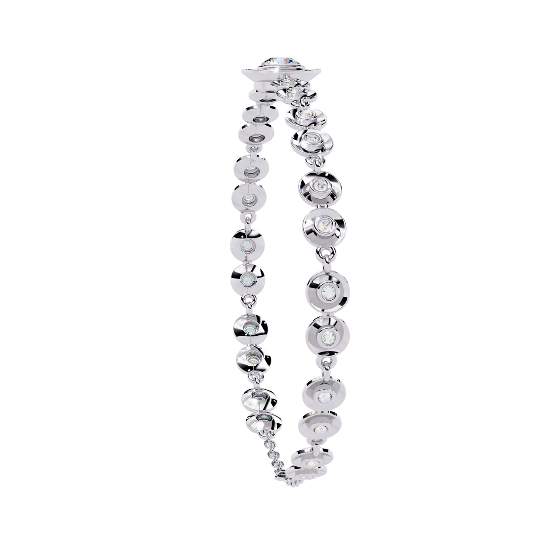 Minimalist Bezel Set Round Diamond Bracelet