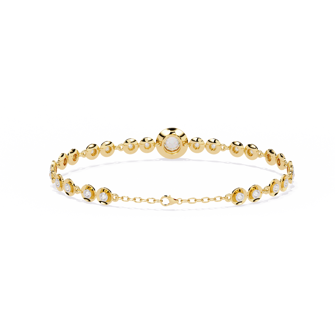 Minimalist Bezel Set Round Diamond Bracelet