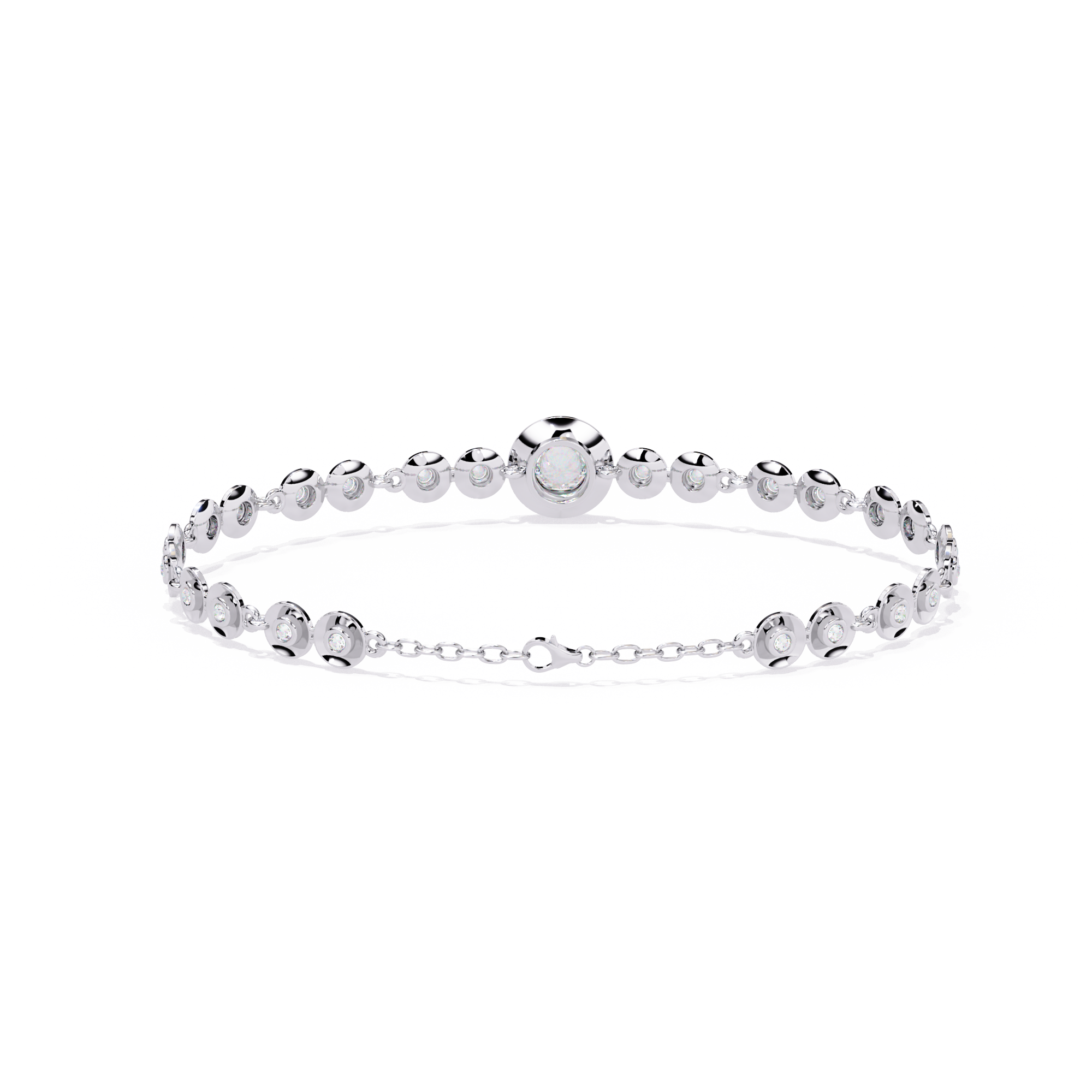 Minimalist Bezel Set Round Diamond Bracelet