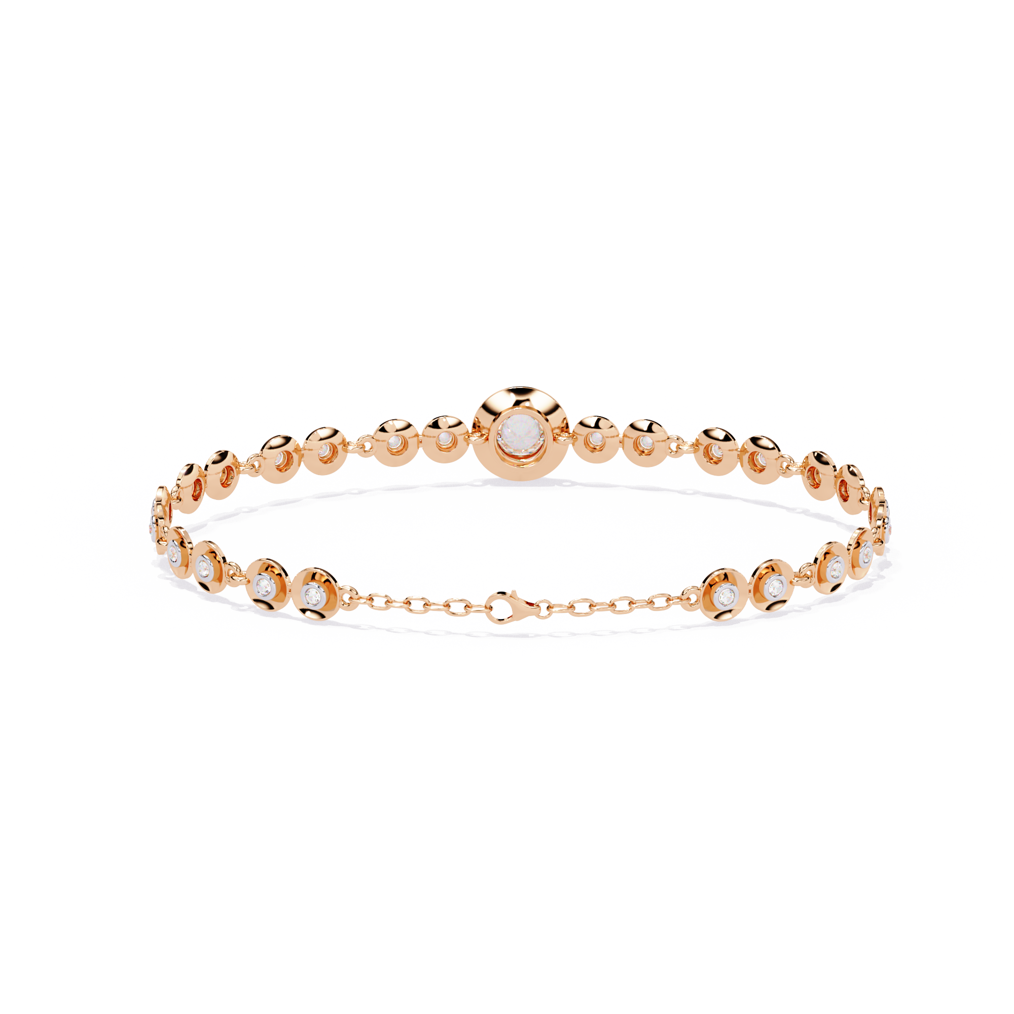 Minimalist Bezel Set Round Diamond Bracelet