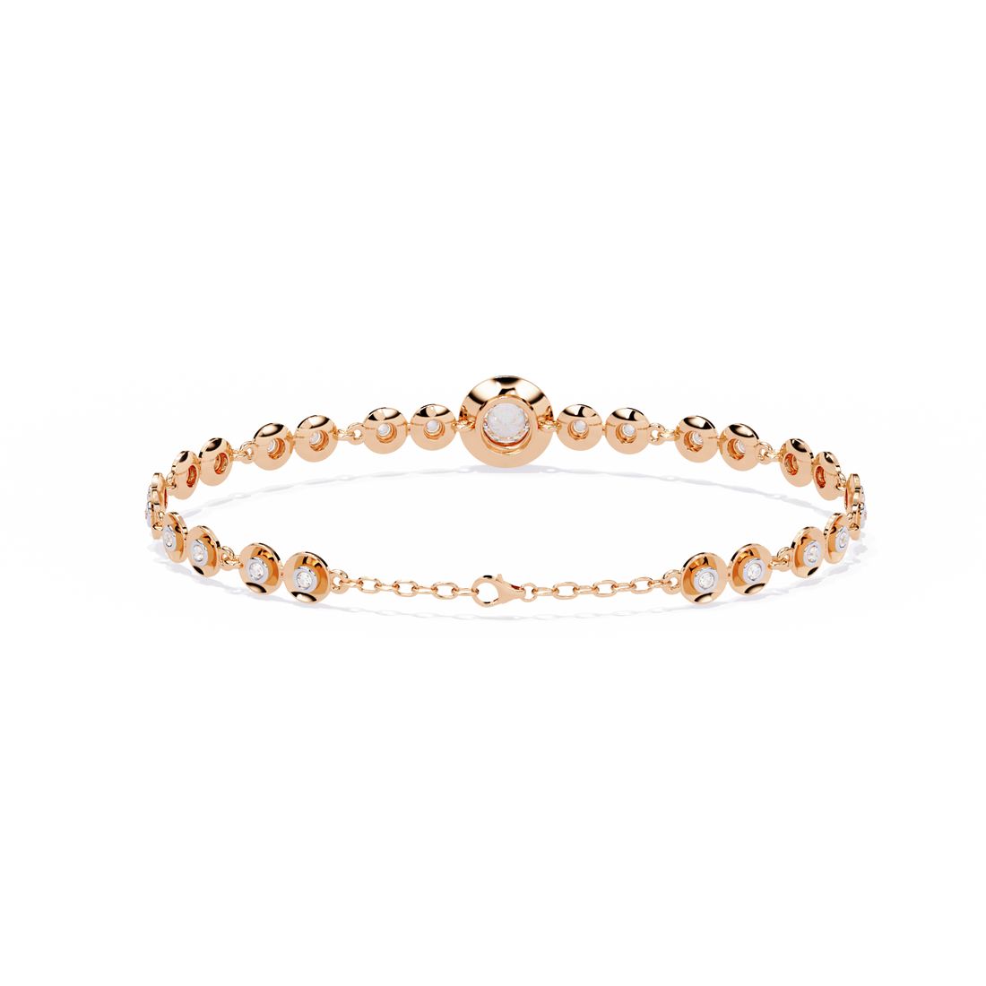 Minimalist Bezel Set Round Diamond Bracelet