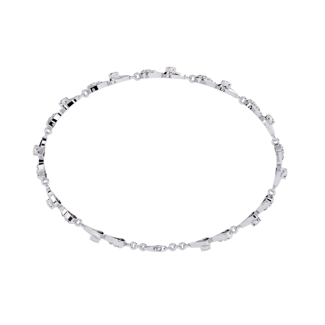 Bow-Tie Design Gold Bracelet with Lab Grown Diamonds
