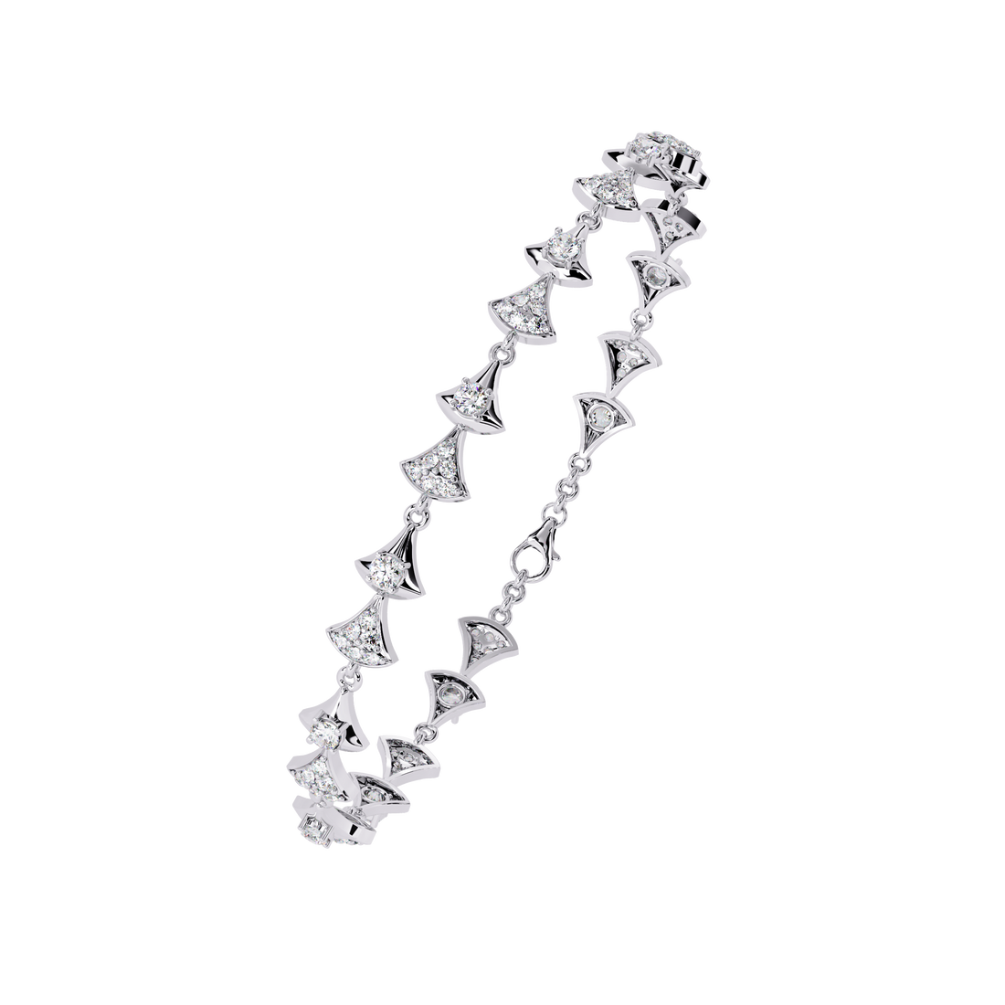 Bow-Tie Design Gold Bracelet with Lab Grown Diamonds