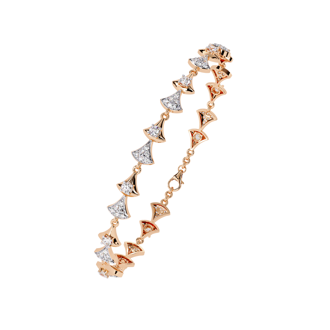 Bow-Tie Design Gold Bracelet with Lab Grown Diamonds