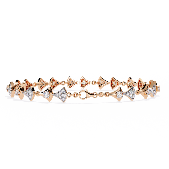 Bow-Tie Design Gold Bracelet with Lab Grown Diamonds