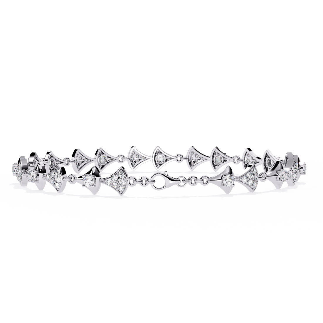 Bow-Tie Design Gold Bracelet with Lab Grown Diamonds