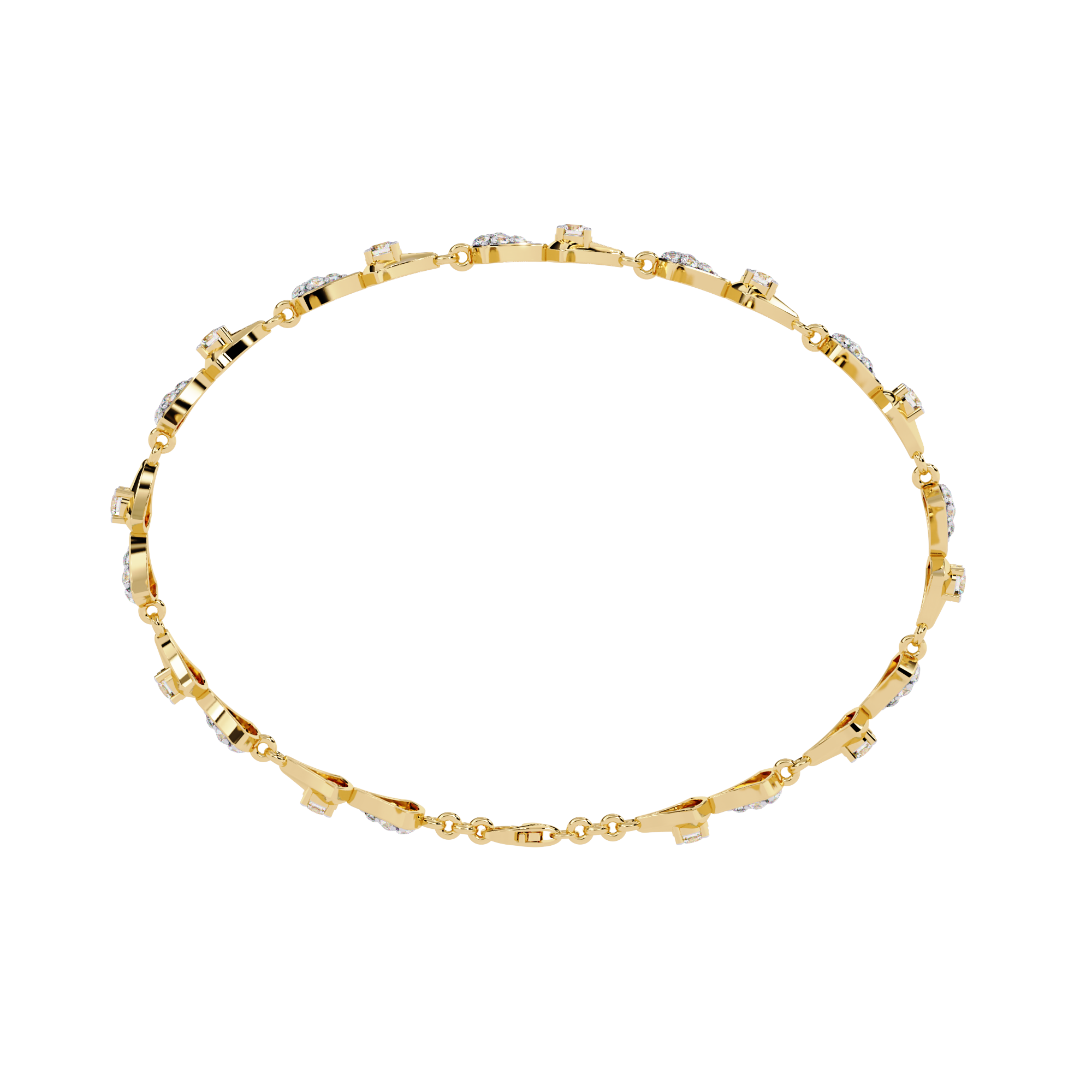 Bow-Tie Design Gold Bracelet with Lab Grown Diamonds