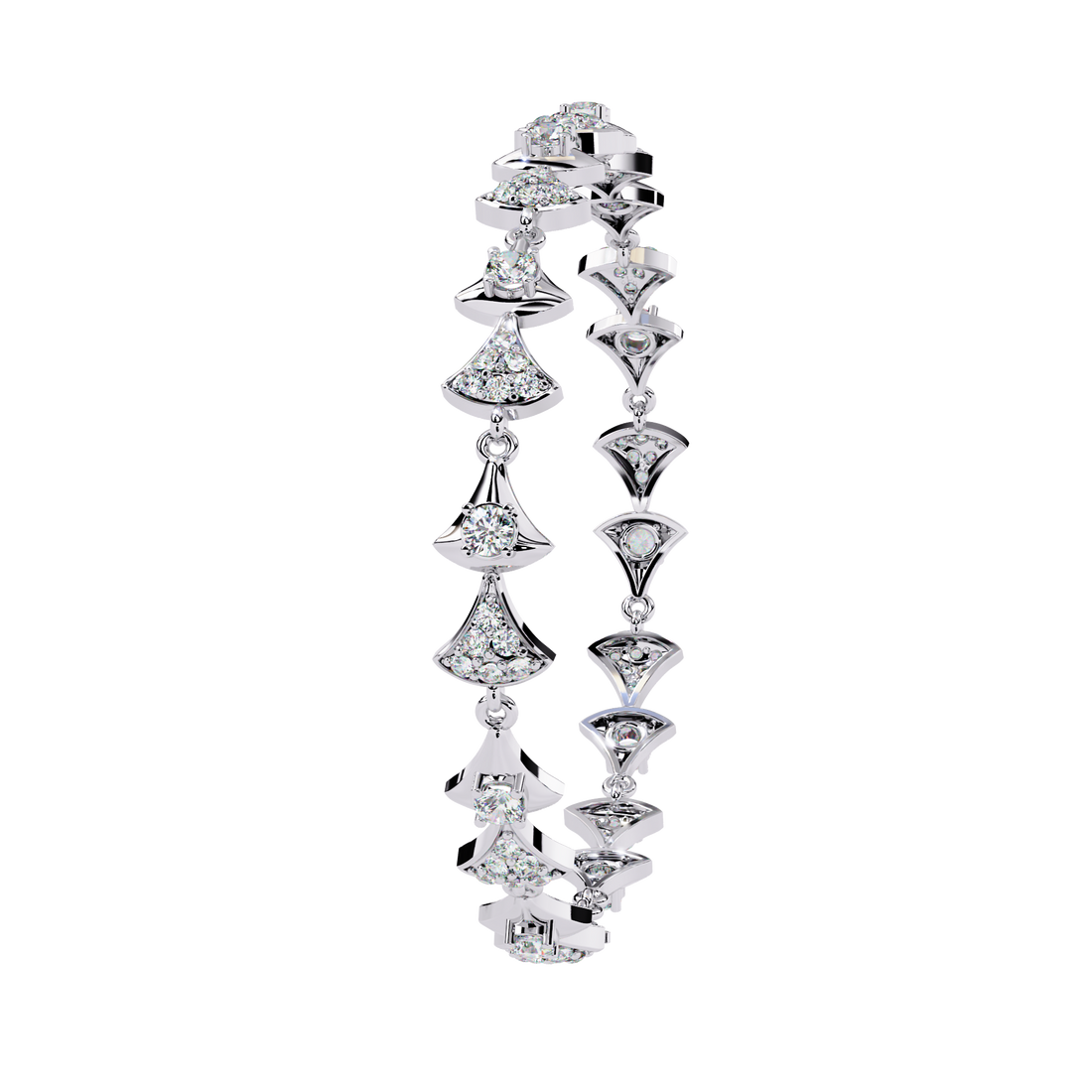 Bow-Tie Design Gold Bracelet with Lab Grown Diamonds