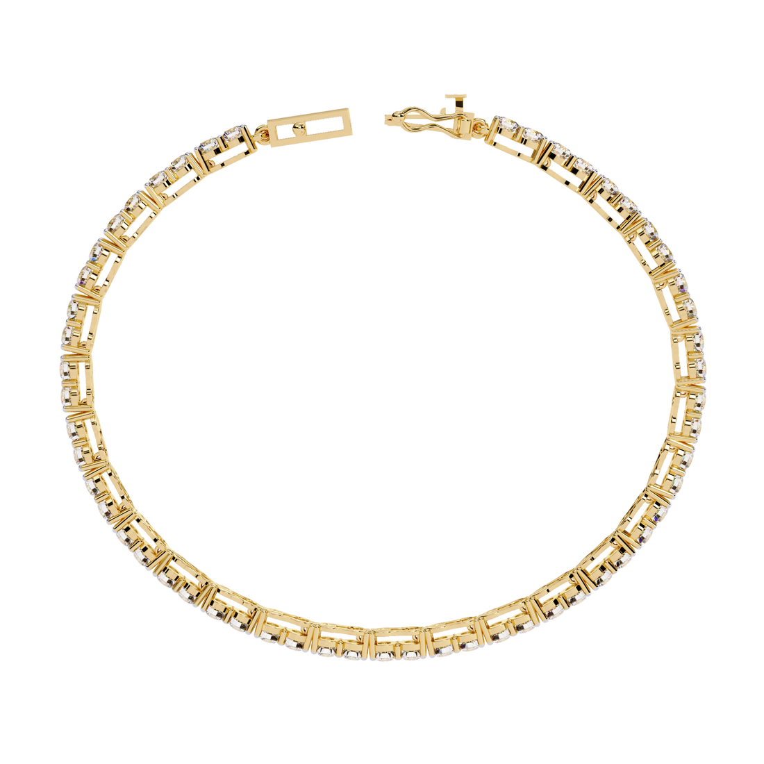 Timeless Round Cut Lab Grown Diamond Tennis Bracelet
