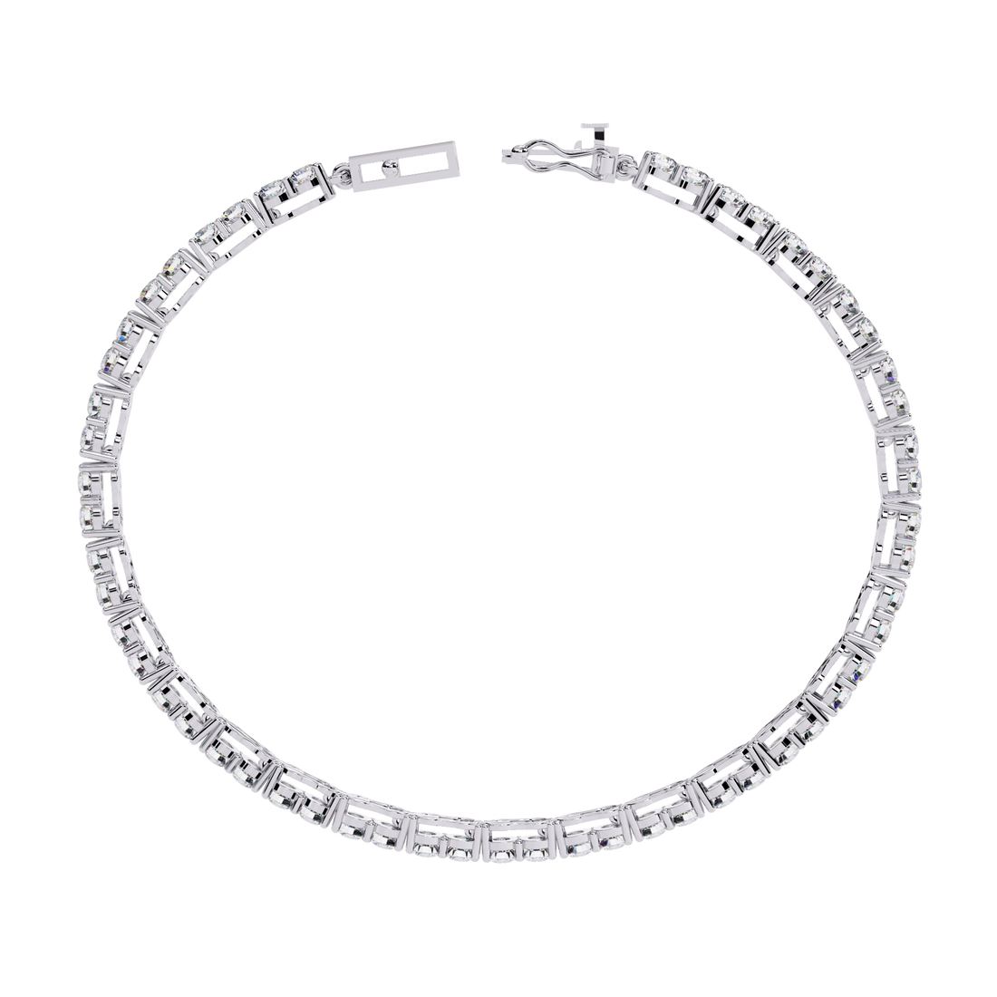 Timeless Round Cut Lab Grown Diamond Tennis Bracelet