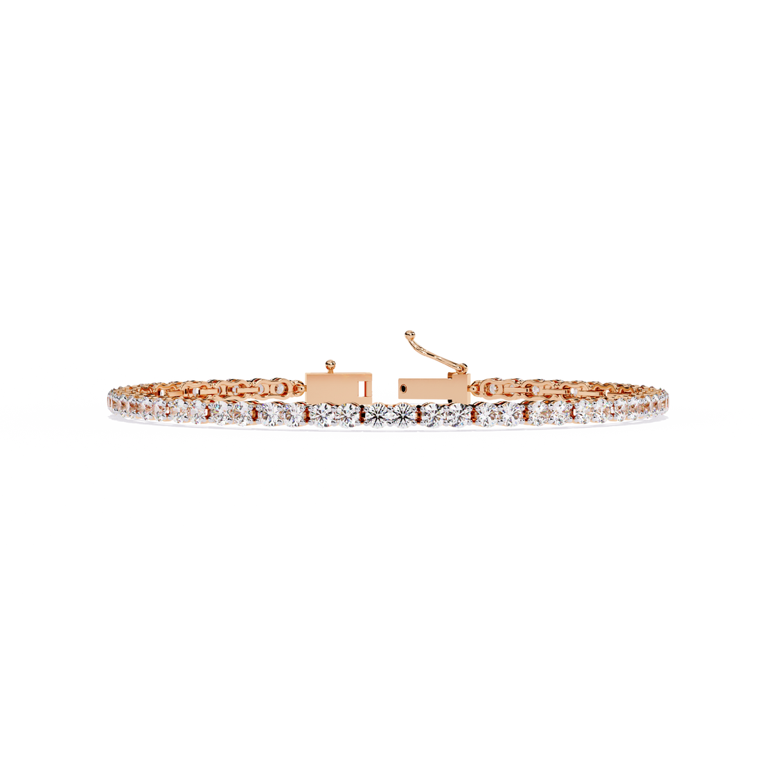 Timeless Round Cut Lab Grown Diamond Tennis Bracelet