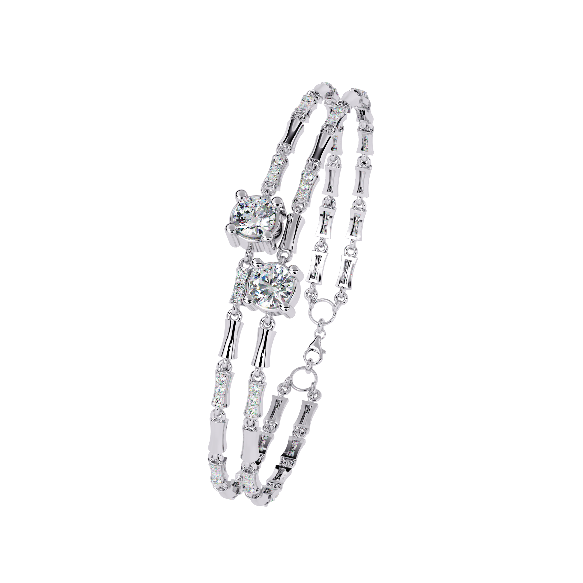 Twin Glorious Wrist Diamond Bracelet