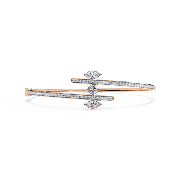 Elegant Marquise & Round Cut Lab Grown Diamond Bracelet