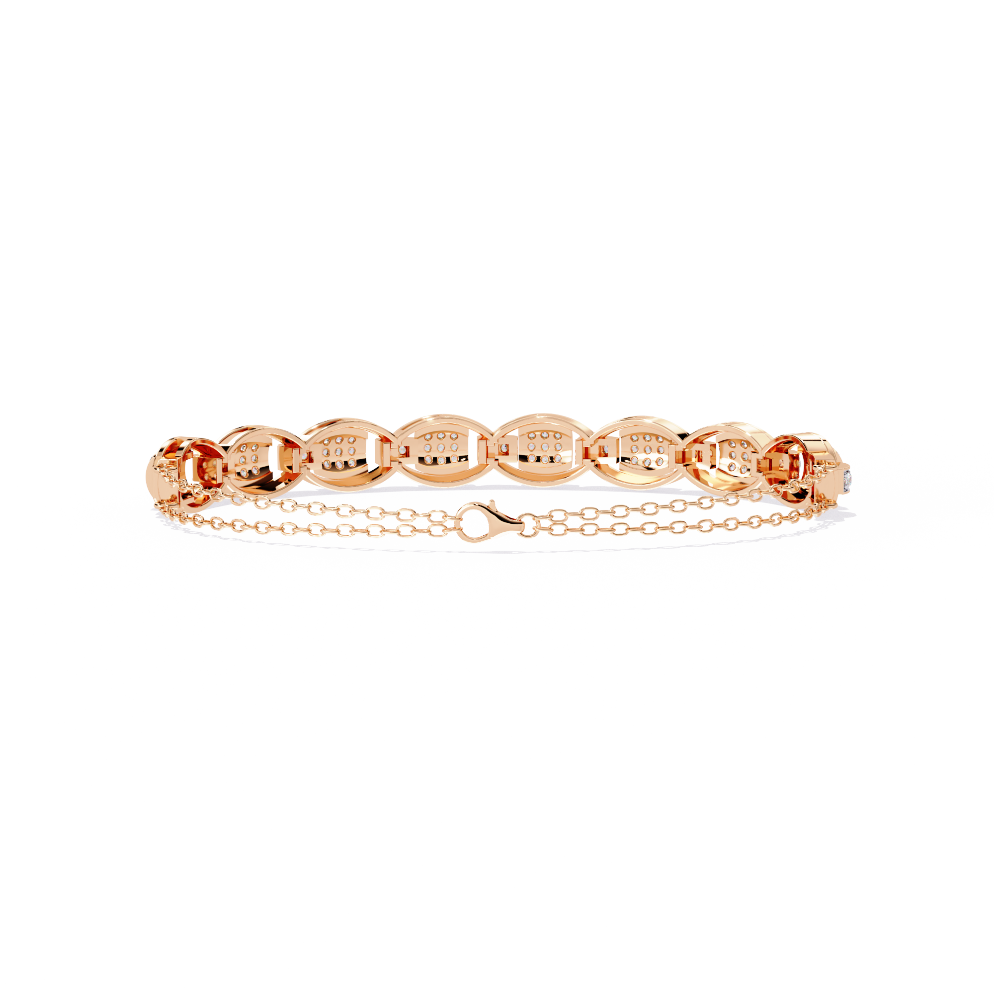 Luxurious Link Style Lab Grown Diamond Bracelet