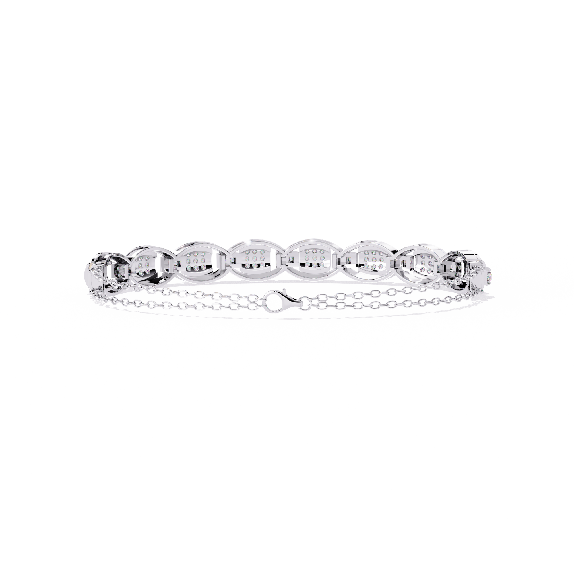 Luxurious Link Style Lab Grown Diamond Bracelet