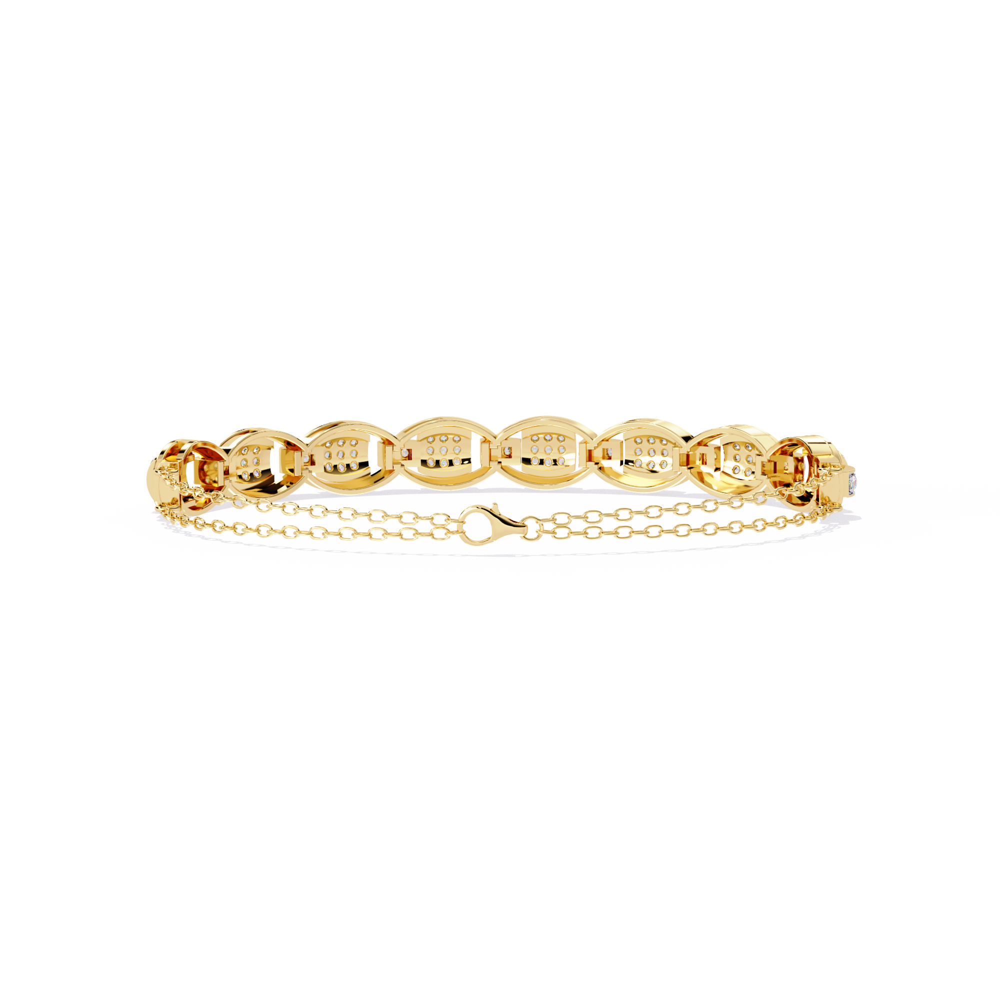 Luxurious Link Style Lab Grown Diamond Bracelet