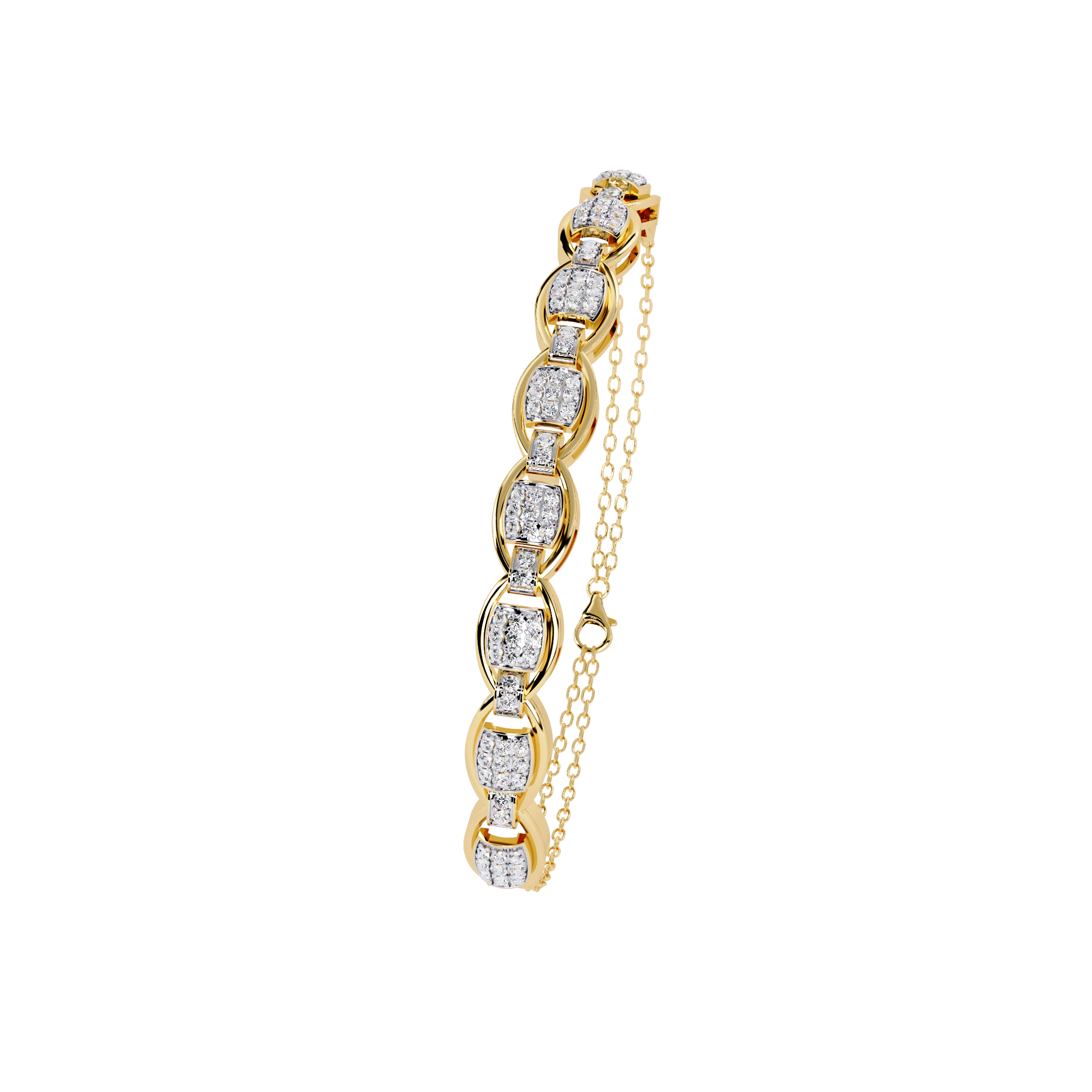 Luxurious Link Style Lab Grown Diamond Bracelet