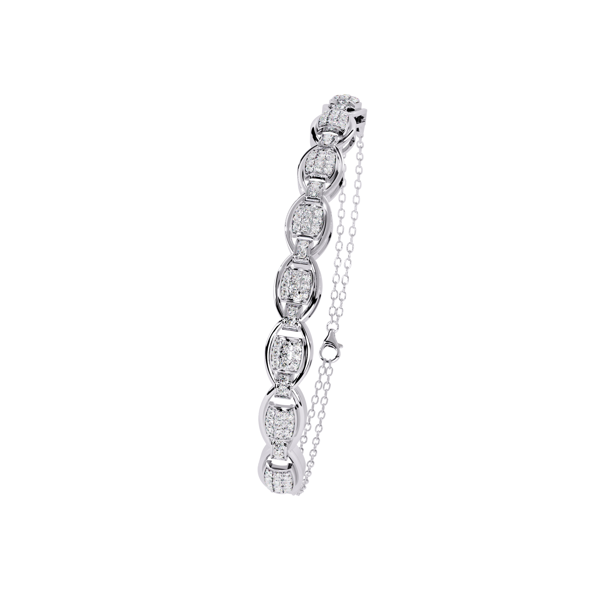 Luxurious Link Style Lab Grown Diamond Bracelet