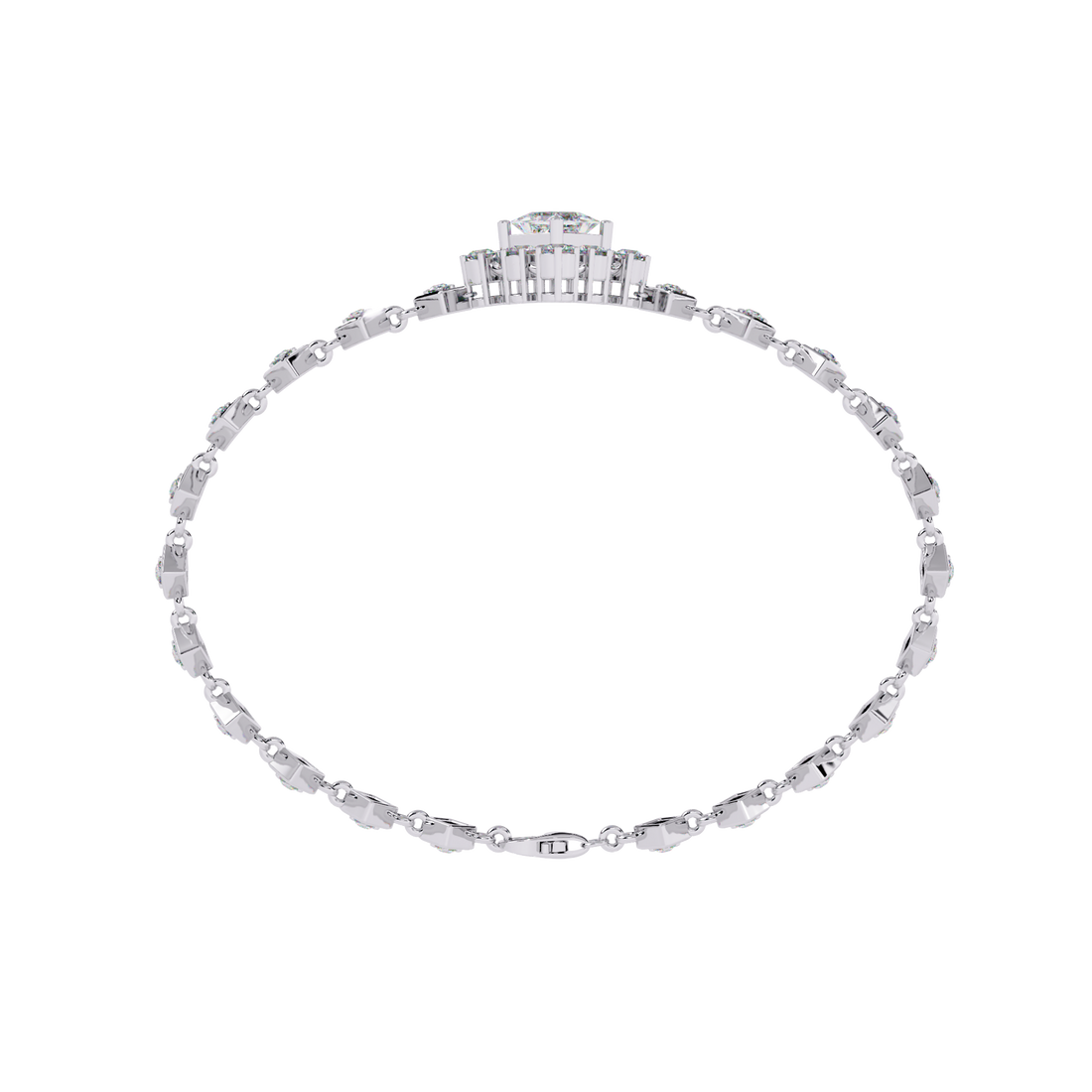 Geometric Spark Gold Bracelet with Princess-Cut & Round Diamonds