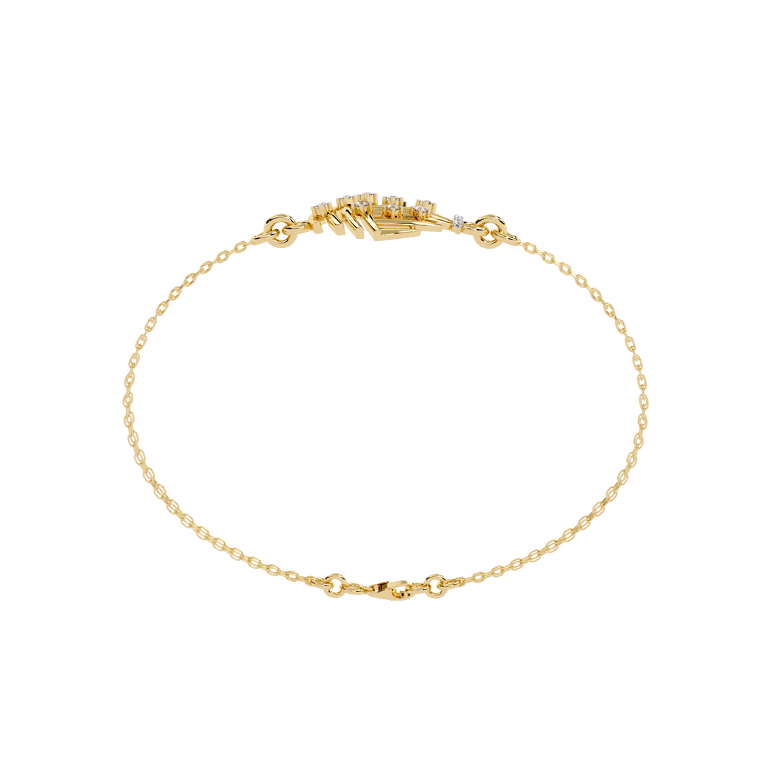 Celestial Cage – Diamond Bracelet with Double Chain Design