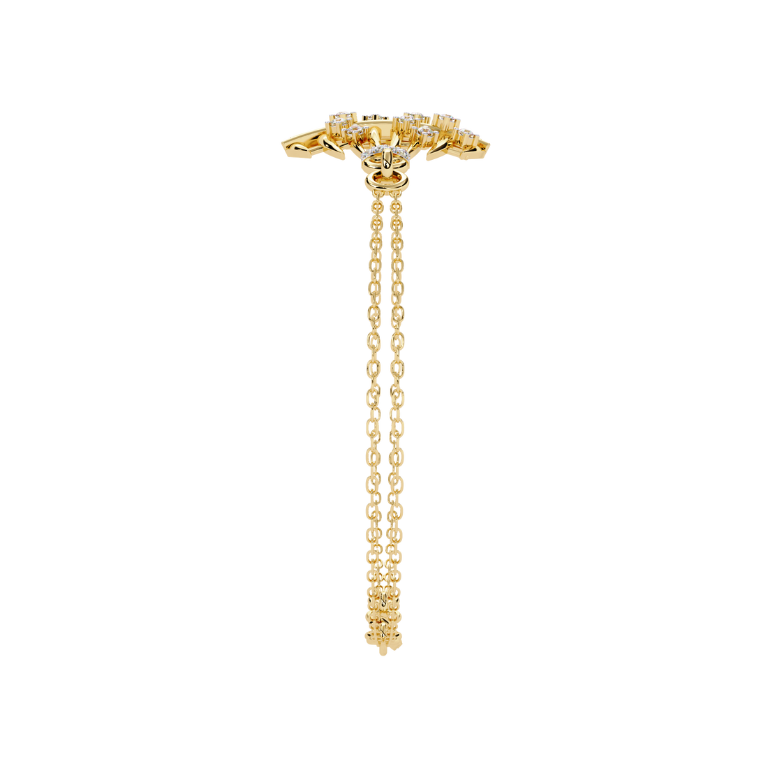 Celestial Cage – Diamond Bracelet with Double Chain Design