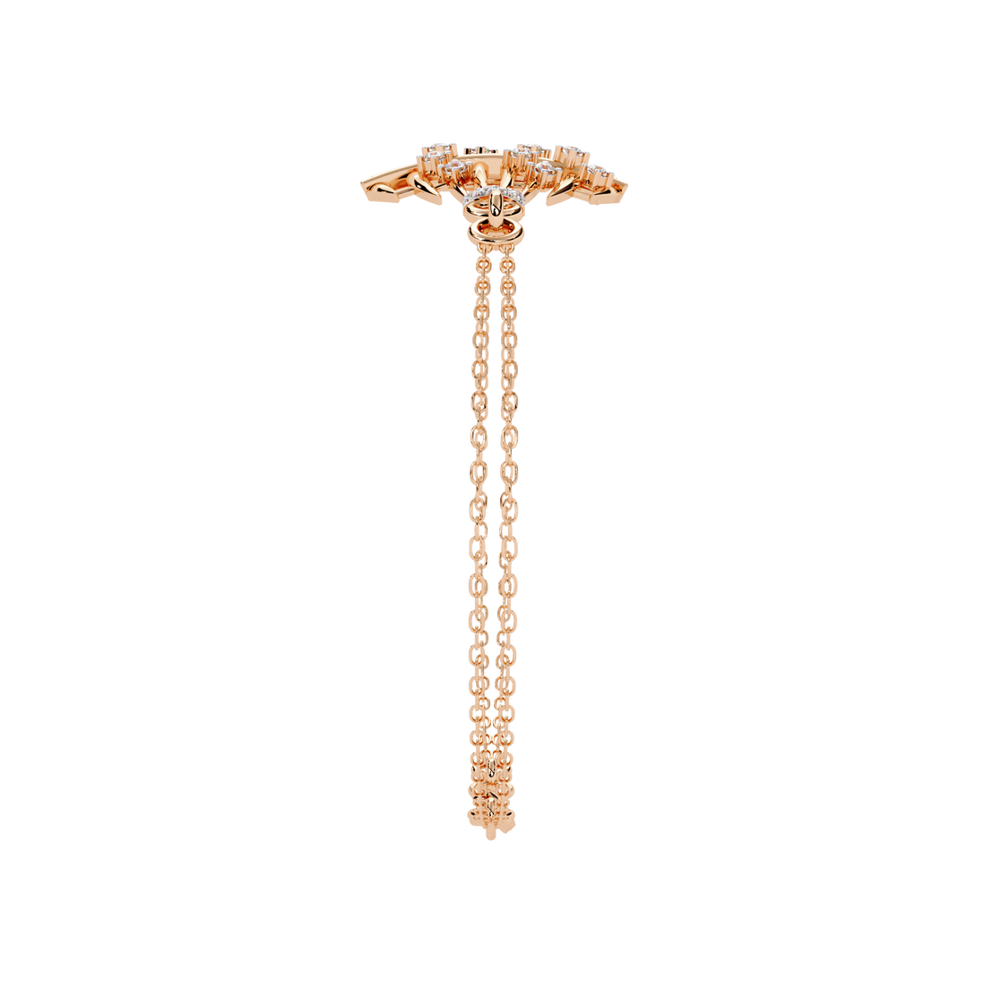Celestial Cage – Diamond Bracelet with Double Chain Design