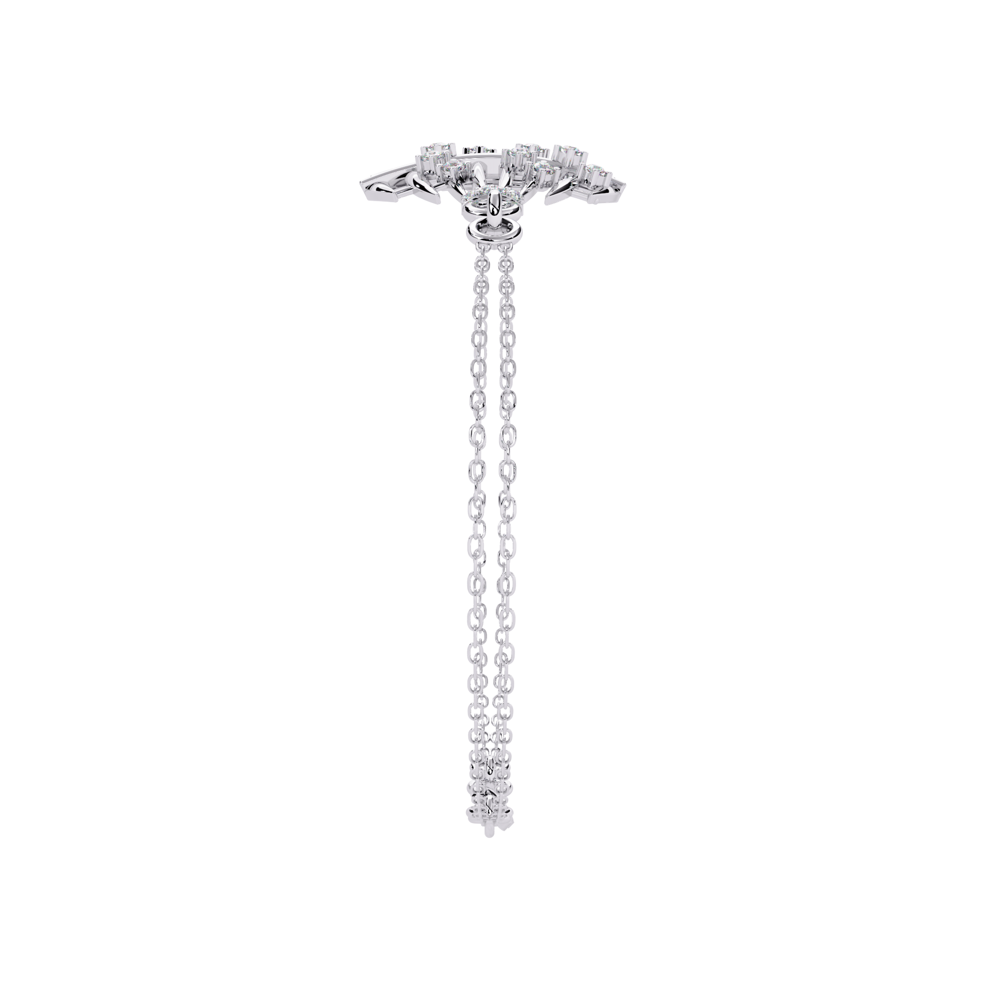 Celestial Cage – Diamond Bracelet with Double Chain Design
