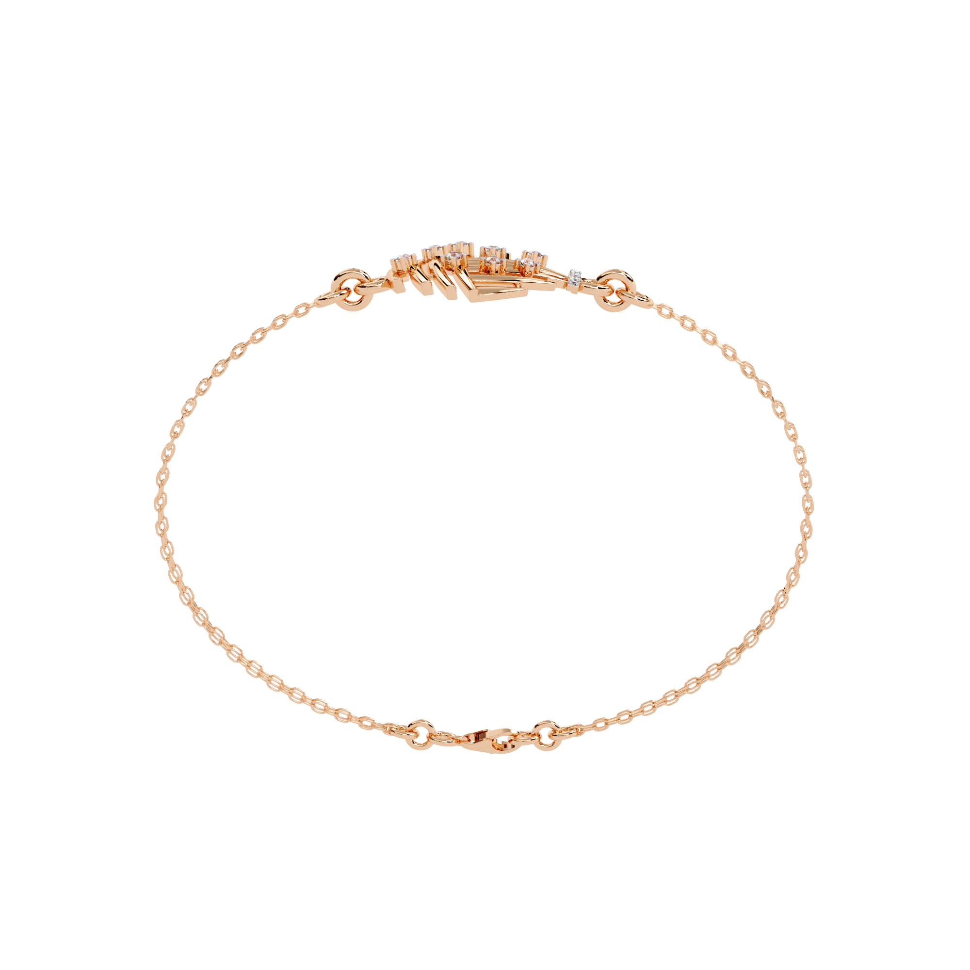 Celestial Cage – Diamond Bracelet with Double Chain Design