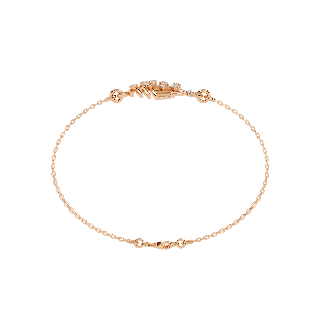 Celestial Cage – Diamond Bracelet with Double Chain Design