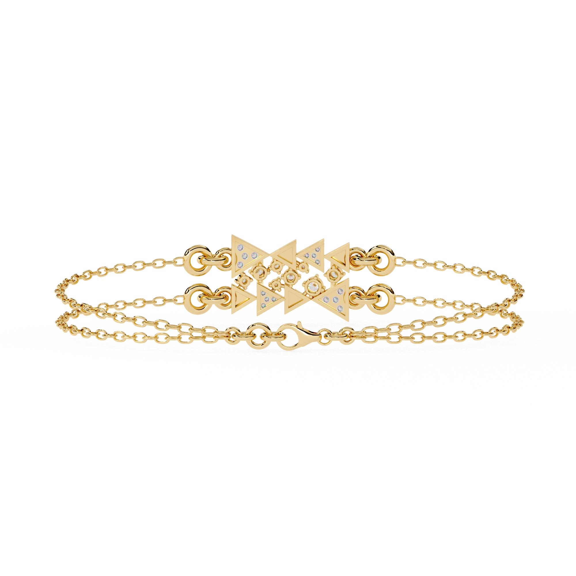 GeoSpark – Diamond Bracelet with Triangle Motif