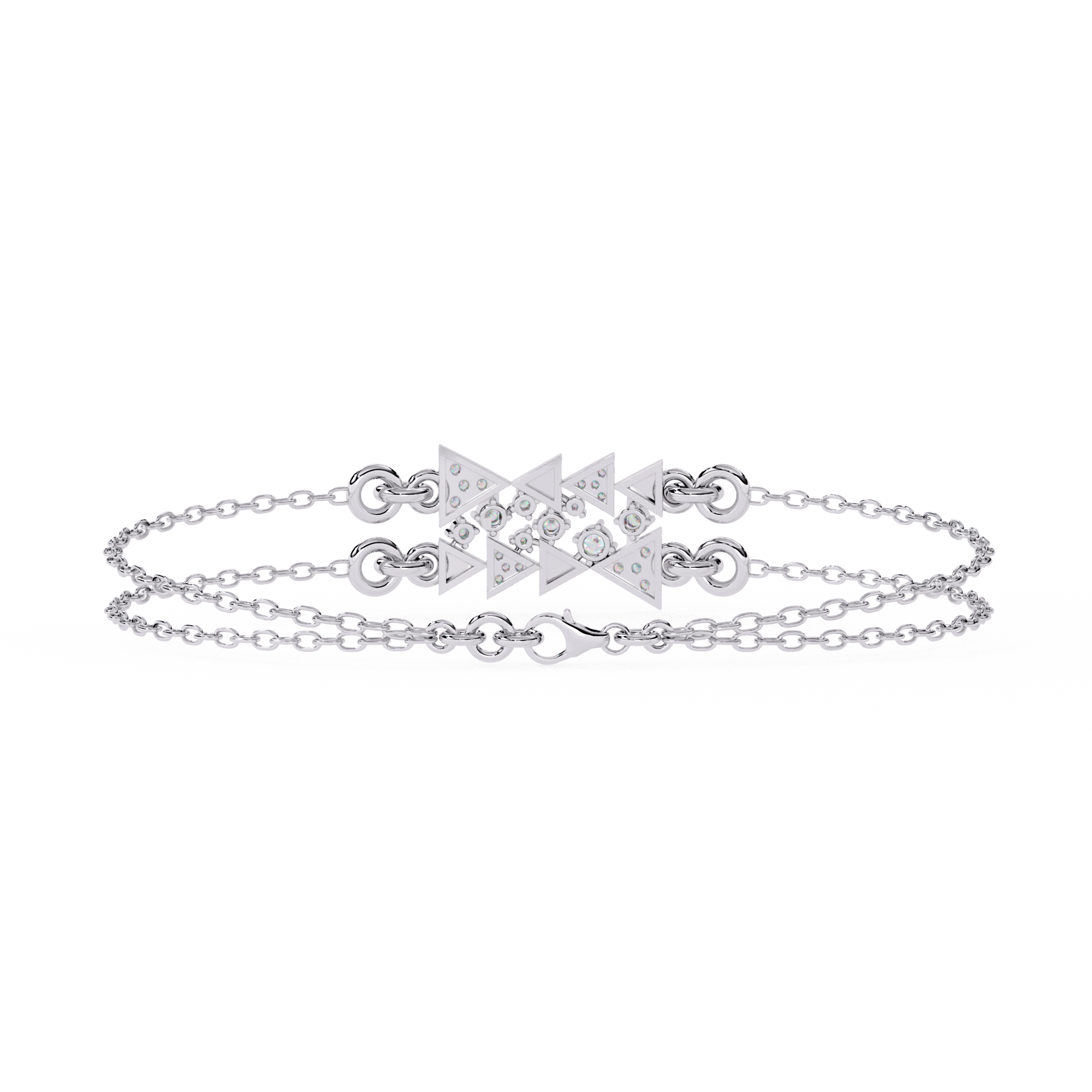 GeoSpark – Diamond Bracelet with Triangle Motif
