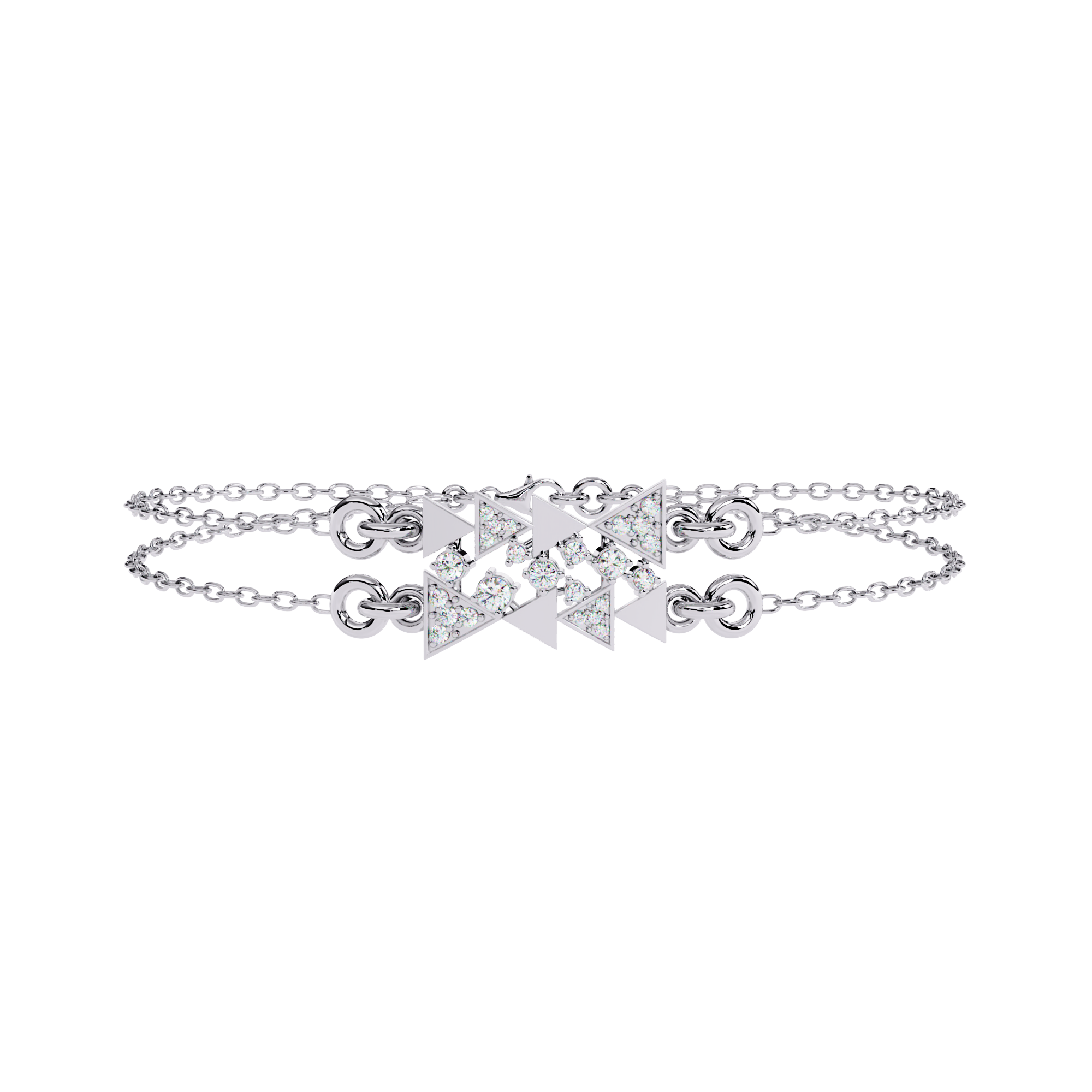 GeoSpark – Diamond Bracelet with Triangle Motif
