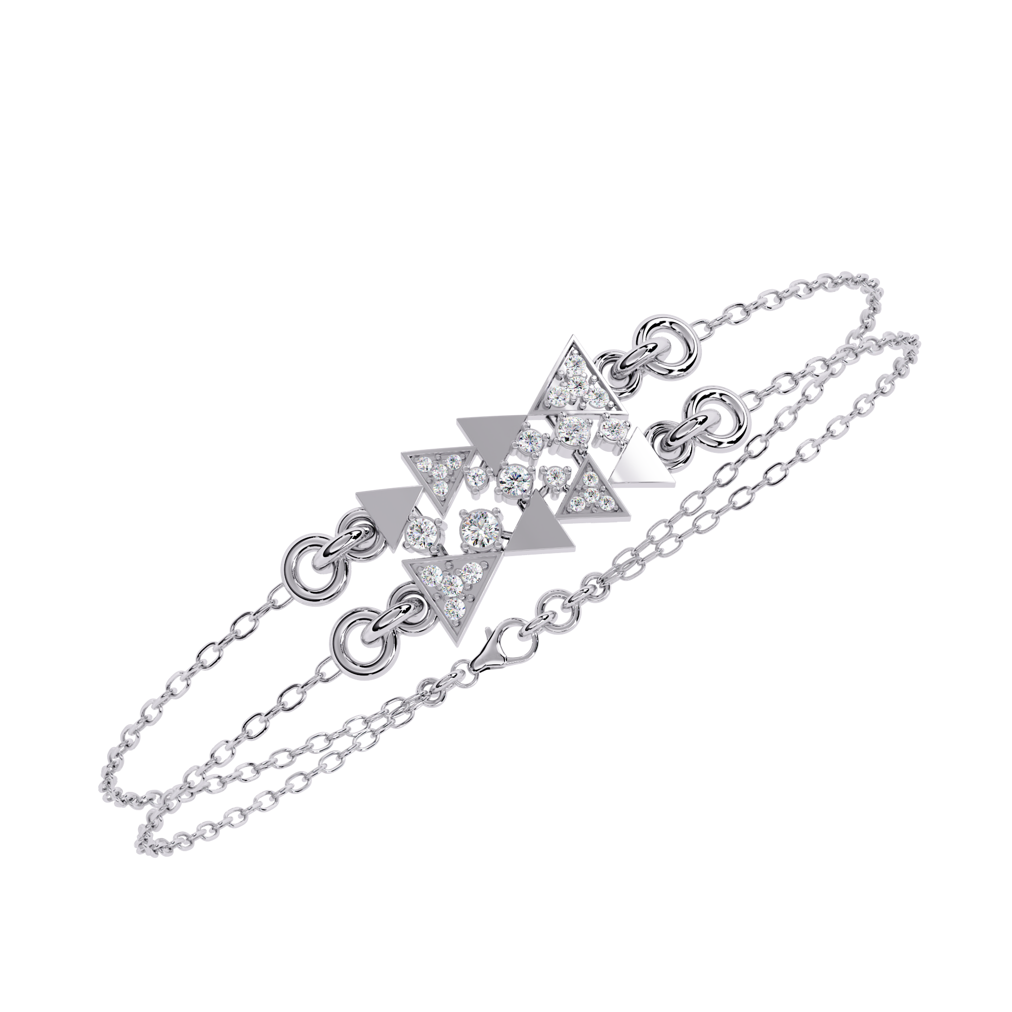 GeoSpark – Diamond Bracelet with Triangle Motif