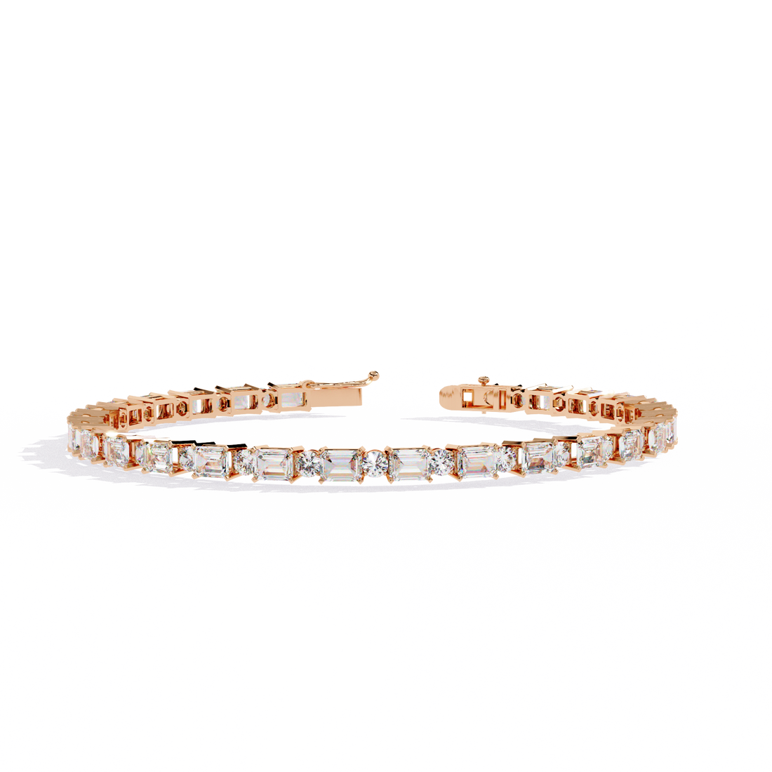 Sleek Symphony – Emerald-Cut Diamond Bracelet