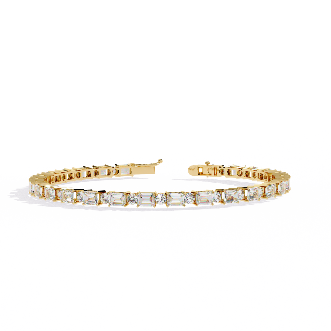 Sleek Symphony – Emerald-Cut Diamond Bracelet