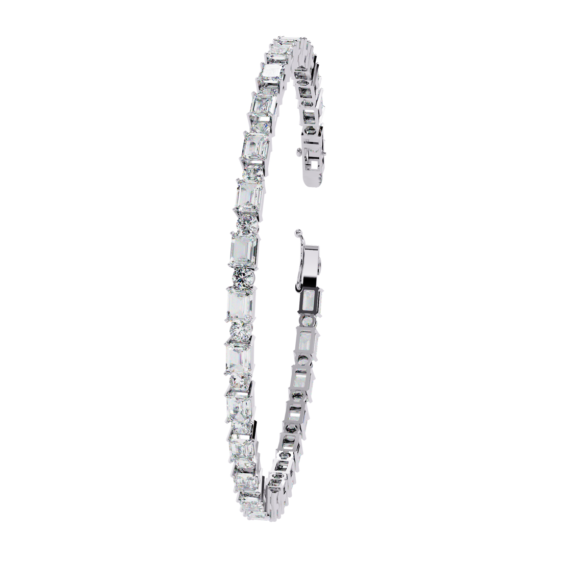 Sleek Symphony – Emerald-Cut Diamond Bracelet