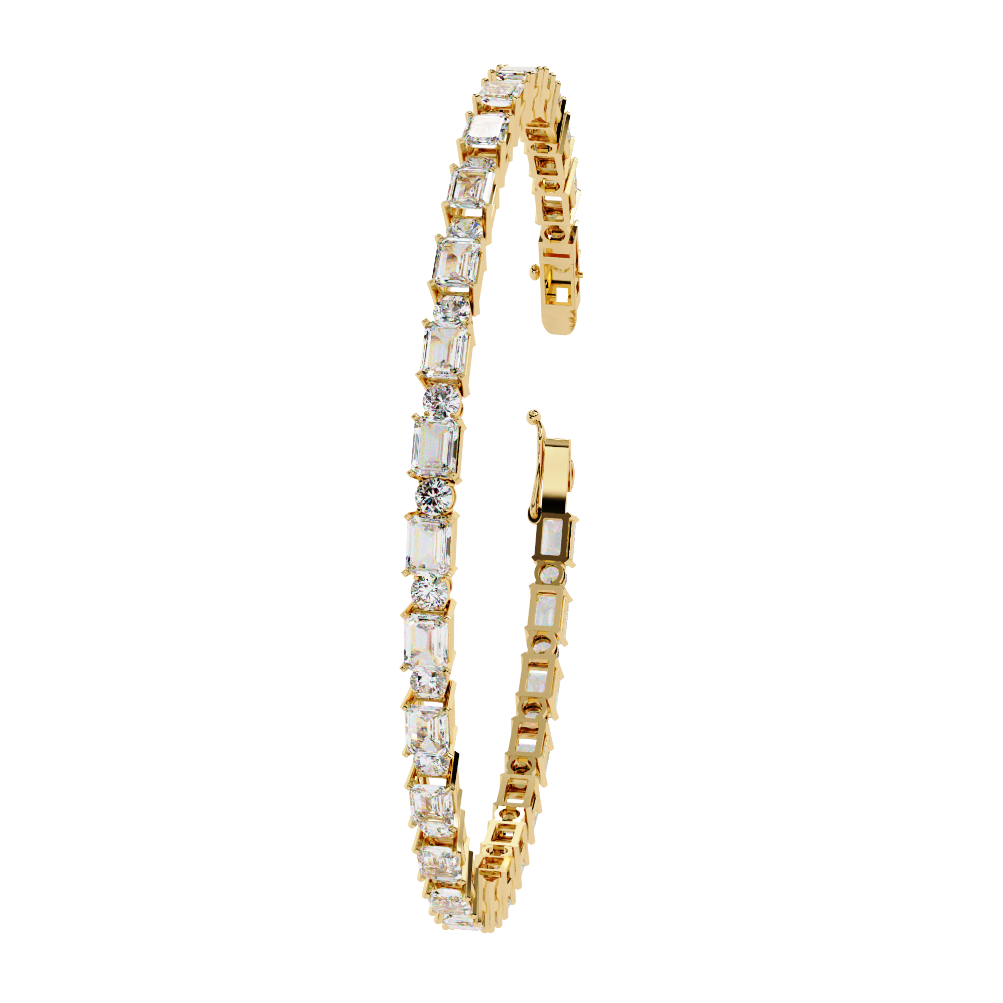Sleek Symphony – Emerald-Cut Diamond Bracelet