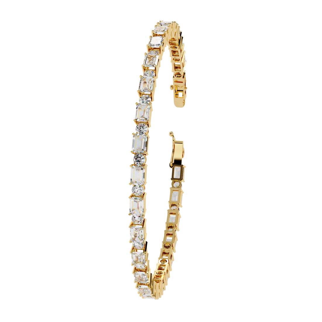 Sleek Symphony – Emerald-Cut Diamond Bracelet