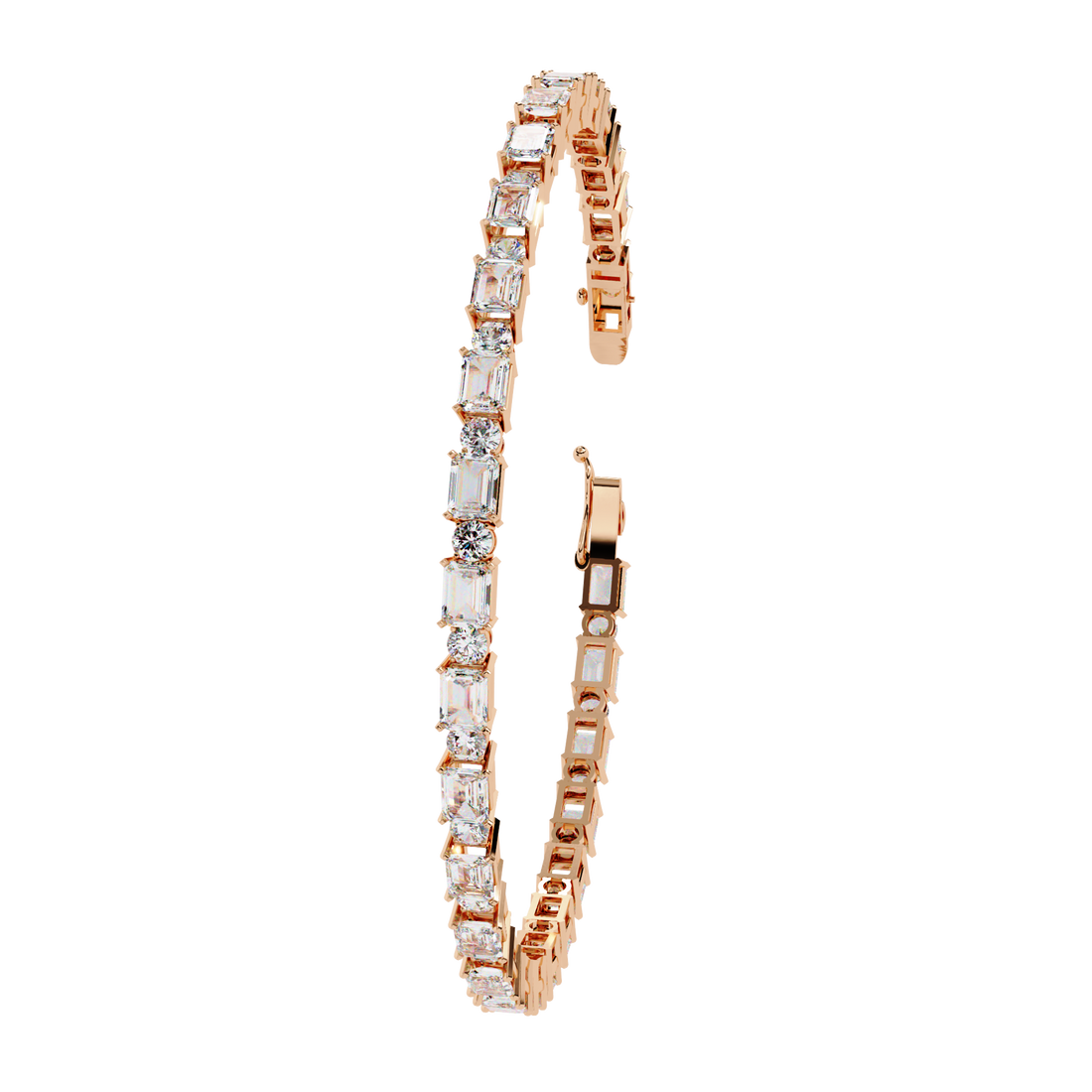 Sleek Symphony – Emerald-Cut Diamond Bracelet