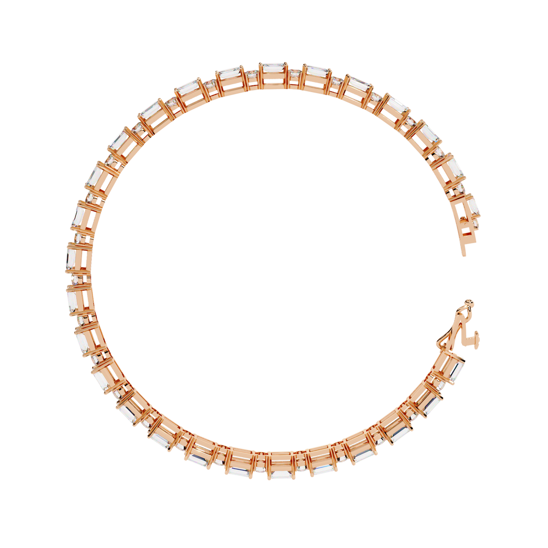 Sleek Symphony – Emerald-Cut Diamond Bracelet