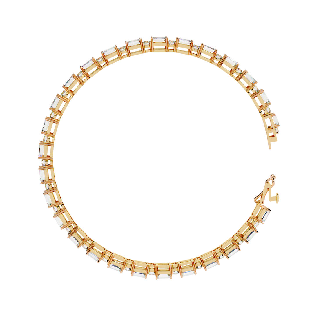 Sleek Symphony – Emerald-Cut Diamond Bracelet